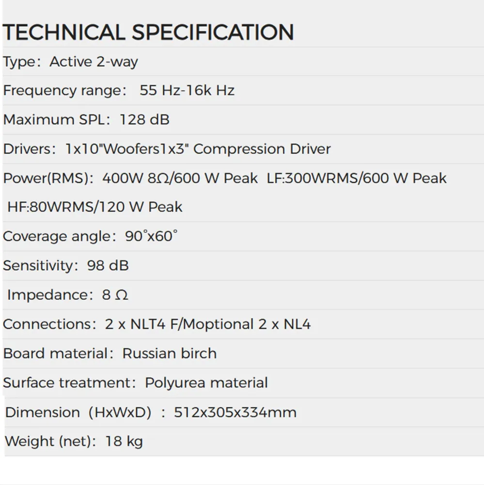 Product specifications and details
